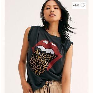 free people leopard tongue tee